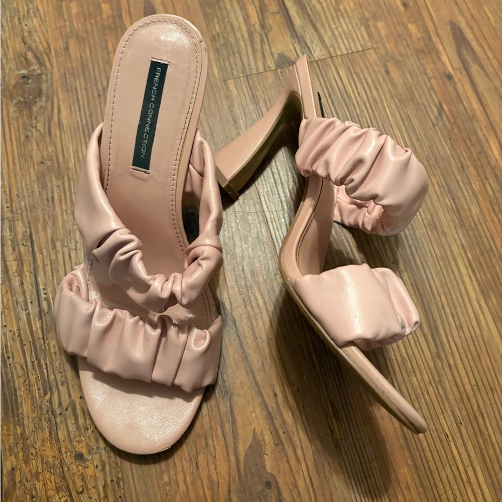 French Connection Blush Ruffle Heels